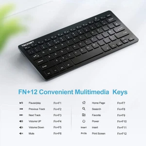 Mini Ultra Slim Bluetooth Wireless Keyboard For ipad Android Tablet PC Laptop-Uk - Picture 1 of 17