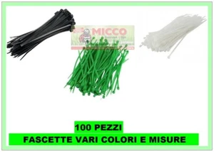 FASCETTE CABLAGGIO IN PLASTICA BIANCHE NERE VERDI ELETTRICISTA RETE OMBREGGIANTE - Foto 1 di 4