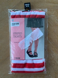 Amscan Red and White Striped Tights Child Size Up to 65 pounds NWT - Picture 1 of 5