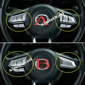 Silver Inner Steering Wheel Button Cover Trims For Mazda 3 Axela M3 2017-2018 - Picture 1 of 7