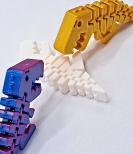 T-Rex Toy 3D Printed Flexi Articulated 3 Pack Fidget Stocking Stuffer - Picture 1 of 2