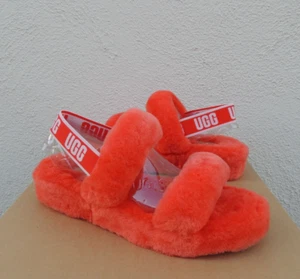 UGG LAVA FLOW FLUFF OH YEAH SLIDE SHEEPSKIN SLIPPER SANDALS, US 10/ EUR 41 ~NIB - Picture 1 of 4
