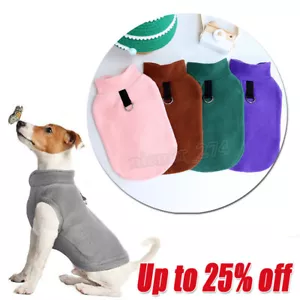 Pet Dog Warm Coat Fleece Jacket Jumper Sweater Clothes Puppy Winter Vest Outfit - Picture 1 of 13