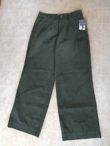 New Falls Creek Women's Size 12 Green Wide Leg High-Waist Flare Corduroy Pants - Picture 1 of 3
