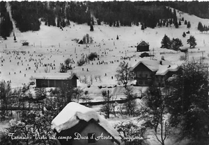 24-51D TARVISIO VISTA SUL CAMPO DUCA D'AOSTA CON SEGGIOVI ANIMATA SCIATORI UDINE - Imagen 1 de 2