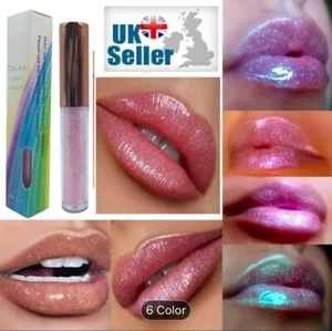 Holographic Lip Gloss Glitter Lip Glaze Shimmering Pearl Shine Long Last Makeup - Picture 1 of 21