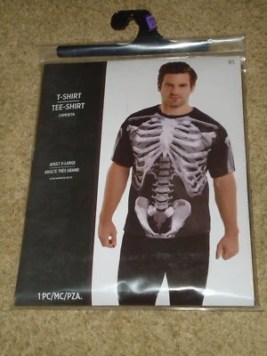Disfraz, Hombre, Camiseta Ajustada Skelton, Adulto XL, NUEVO EN PAQUETE Foto 1 de 3