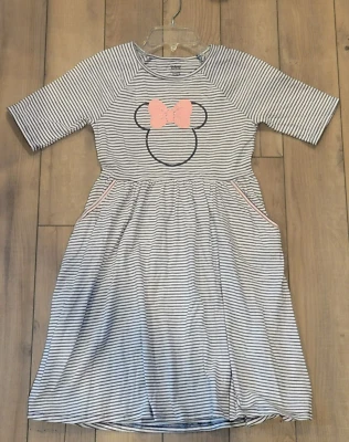 Disney Jumping Beans Minnie Mouse Black and White Striped Dress - Size 10 - Image 1 of 4