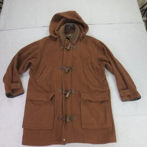 Vintage Timberland Jacket Mens Large Brown Wool Hooded Toggle Tooth Weather Gear - Picture 1 of 23