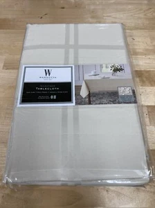 NEW Wamsutta Spill Proof 60 In X 102 In Microfiber Tablecloth - Oyster - Picture 1 of 3