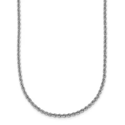 Platinum 2.2mm Solid Rope Chain Necklace 18" 11.87g Gift for Mother - Image 1 of 4