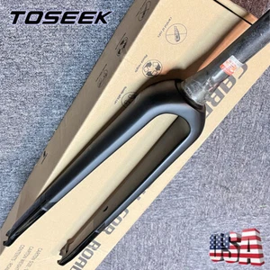 TOSEEK 1 1/8" Threadless Tapered Crown Rigid Fork 700*45C QR Gravel US STOCK - Picture 1 of 9