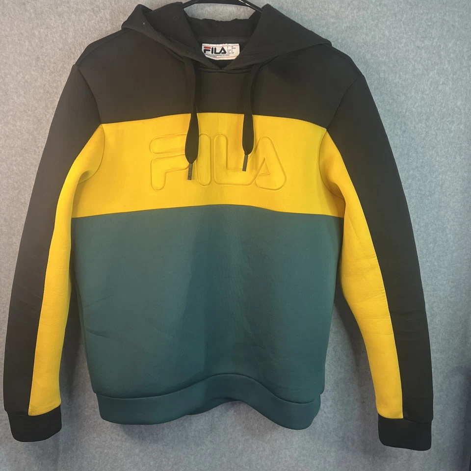 FILA Heritage Cruspin’ sudadera con capucha de buceo para hombre pequeña jamaicana negra amarilla verde Foto 1 de 4