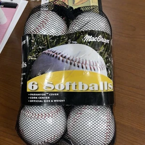Lot 6 MacGregor #92446 Parahyde Cover Solid State Core Red Hawk Softball NEW!! - Picture 1 of 4