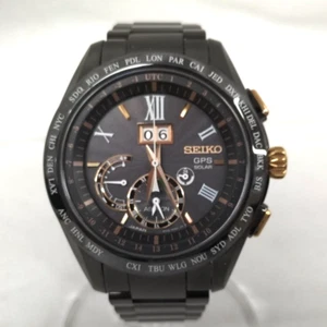 SEIKO ASTRON/GPS 8X42-0AB0-3 Solar Charging Titanium Quartz Black Dial - Picture 1 of 8