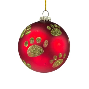 De colección 2006 Bronners Navidad País de las Maravillas Adorno de Navidad con Impresiones de Patas de Perro 3.5" - Imagen 1 de 9