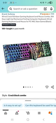 Flagpower RGB Gaming Keyboard and Mouse Set (USB Wired) - Image 1 of 3