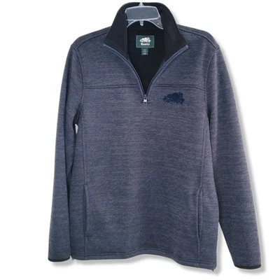 Chaqueta pulóver forrada de vellón con bolsillos talla pequeña Roots para hombre 1/4 cremallera Foto 1 de 4