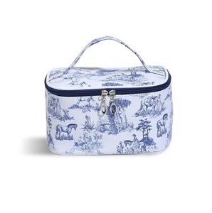 Chinoiserie Floral Makeup Bag - Durable & Portable Travel Cosmetic Organizer ... - Picture 1 of 5