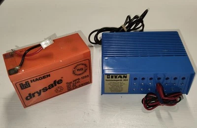 Titan Netzladegerät 603 & Hagen drysafe Batterie Typ HPS-1265 12V, 6,5Ah - Bild 1 von 4
