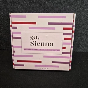 XO Sienna Felt Message Board With Letters  10x10"  Plum & Natural - Picture 1 of 7