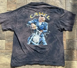 T-shirt moto vintage 1992 Sturgis Camel Joe on Harley uomo XL Stone Washed - Foto 1 di 8