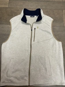 IZOD Men's XXL Spectator Fleece Full Zip Vest Men’s Tan/Gold - Picture 1 of 5