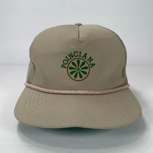 Vintage Poinciana Golf Country Club Rope Trucker Snapback Hat Cap Aureus Tan - Picture 1 of 10