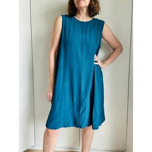 Eileen Fisher Womens Tunic Dress Size large Sleeveless Summer Knee Length Blue - Picture 1 of 9