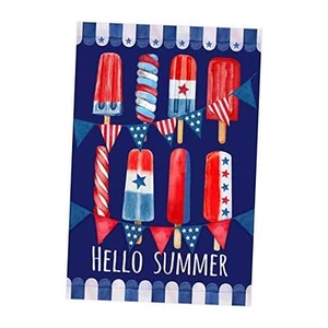  Hello Summer Popsicles and Ice Cream Patriotic Outdoor small - 12.5x18 inch - Picture 1 of 7