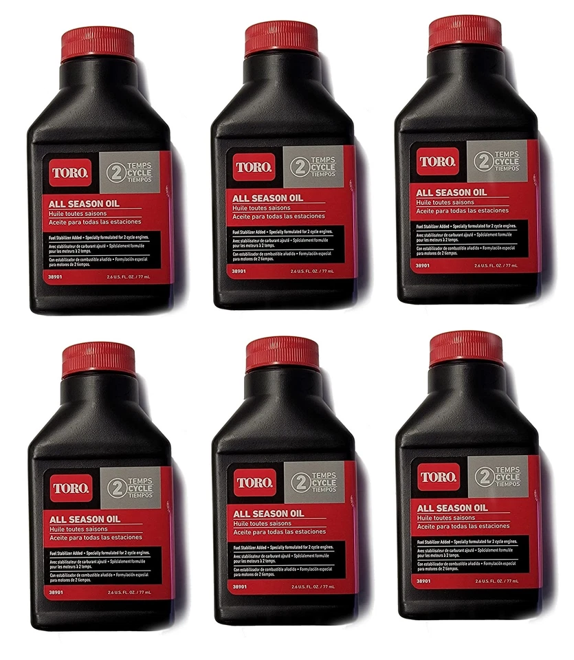 Original Toro OEM PAQUETE DE 6 de aceite para todas las estaciones de 2,6 oz 2 ciclos 38901 (paquete de 6) Foto 1 de 4