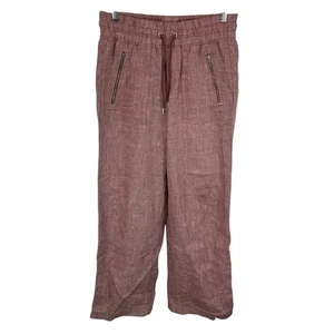 Athleta Cabo Linen Wide Leg Pants Blush Pink Size 4 Breathable Lightweight - Picture 1 of 13