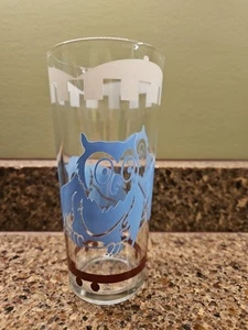 Drinking Glass Three Blue Owls Vintage Tumbler - Picture 1 of 9