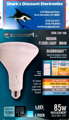 EcoSmart 85w Indoor Flood DuoBright Light Color w/ Integrated Switch - FREE SHIP - Image 1 of 3