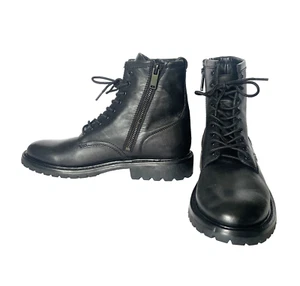 Thursday/Everyday Boot Company Major Combat Black Leather Handmade Boots US 12.5 - Picture 1 of 11