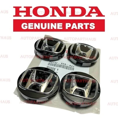 22 - 25 HONDA CR-V WHEEL CENTER CAP BLACK/CHROME SET OF 4  OEM NEW - image 1 of 4