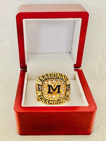 1997 Michigan Wolverines Rose Bowl Championship Ring W Box, US SHIP Cover
