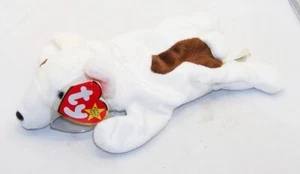 TY BEANIE BABY 1999 BUTCH BULL TERRIER CANE BEAN BAG PELUCHE CON ETICHETTA E PROTETTORE - Foto 1 di 4