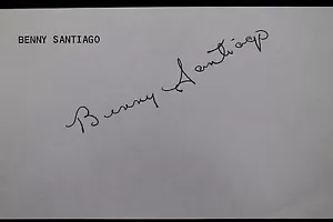 Benny Santiago Padres Giants Reds Autographed 3x5 Signed Index Card JSA 17D - Picture 1 of 4