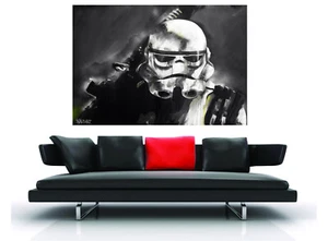 Large Framed canvas - Star Wars Fan - film movie print - signed by A.Baker - Picture 1 of 7