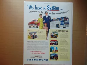 1949 GREYHOUND BUS Family Travel System pubblicità stampa artistica d'epoca - Foto 1 di 1