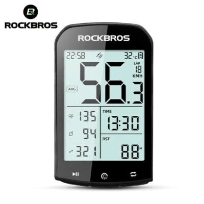 ROCKBROS Bicycle Computer GPS ANT Bluetooth Wireless Speedometer Bike Stopwatch - Image 1 of 4