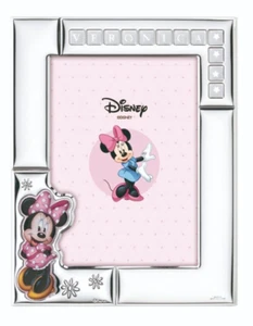 CORNICE PORTAFOTO BIMBA ARGENTO PERSONALIZZABILE DISNEY MINNIE BR116/4 13X18 - Foto 1 di 4