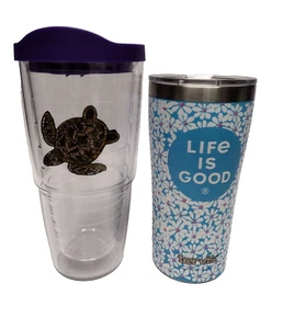 Combo of Tervis Life is Good Sticker Stainless Steel 20oz/24oz Insulated cup - Picture 1 of 6