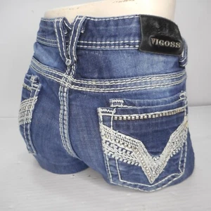 Womens Vigoss ‘The Dublin’ Slim Boot Denim Blue Jean Thick Stitch 29x33 - Picture 1 of 12