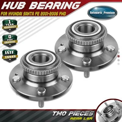 Cojinete y buje de rueda trasero izquierdo y derecho 2 piezas para Hyundai Santa Fe 2001-2006 tracción delantera Foto 1 de 4