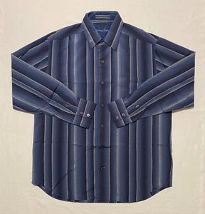Tommy Bahama Hidden BTN-Down Pocket Stripe Long Sleeve Men Shirt 100% Silk Sz M - Picture 1 of 12