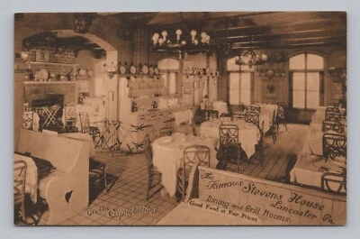 Postcard Famous Stevens House Restaurant Lancaster Pennsylvania Albertype Sepia - Image 1 of 2