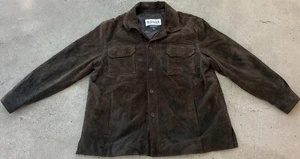 Wilsons M. Julian Leather Brown Suede Leather Button Up Jacket Size XL - Picture 1 of 5
