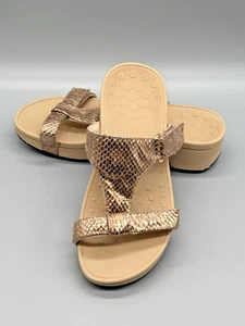 Vionic Ellie Metallic Snake Skin Sandals Rose Gold Womans sz 6 Orig $110 - Picture 1 of 7